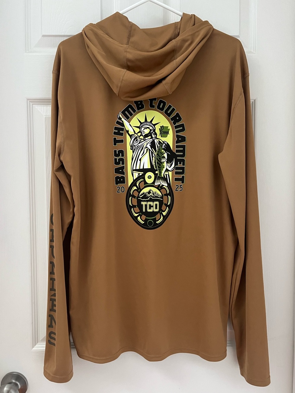 Grundens “Bass Thumb Tournament” Long-Sleeve Sun Hoodie Shirt